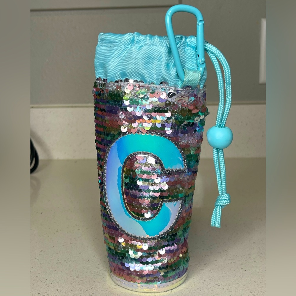 Justice Initial Water Bottle Koozie